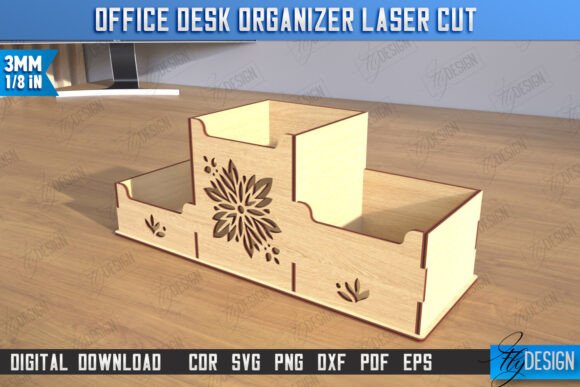 Download Desktop Office Organizer Laser Cut | CNC - Office Collection